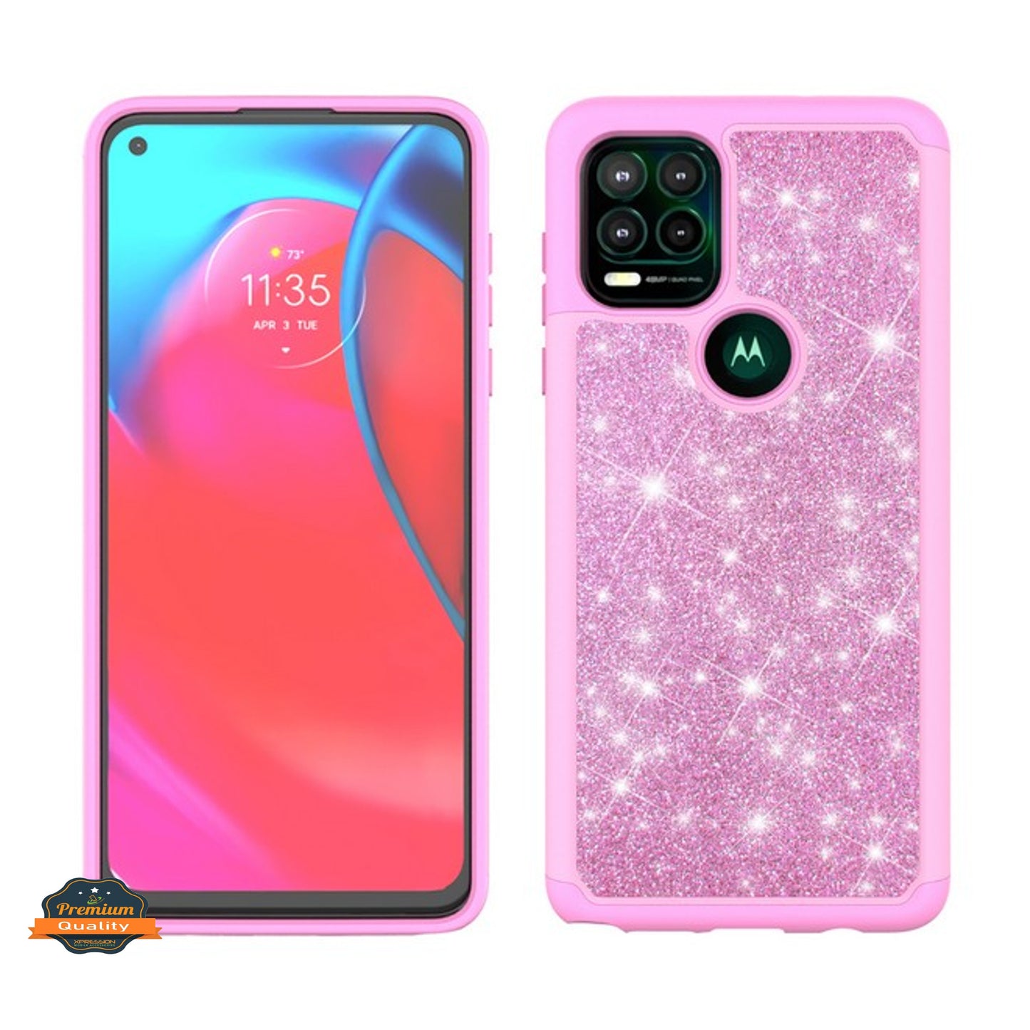 For Motorola Moto G Stylus 5G 2021 Glitter Bling Sparkling Shiny Shockproof Heavy Duty Hybrid Dual-Layer TPU Sturdy High Impact Phone Case Cover