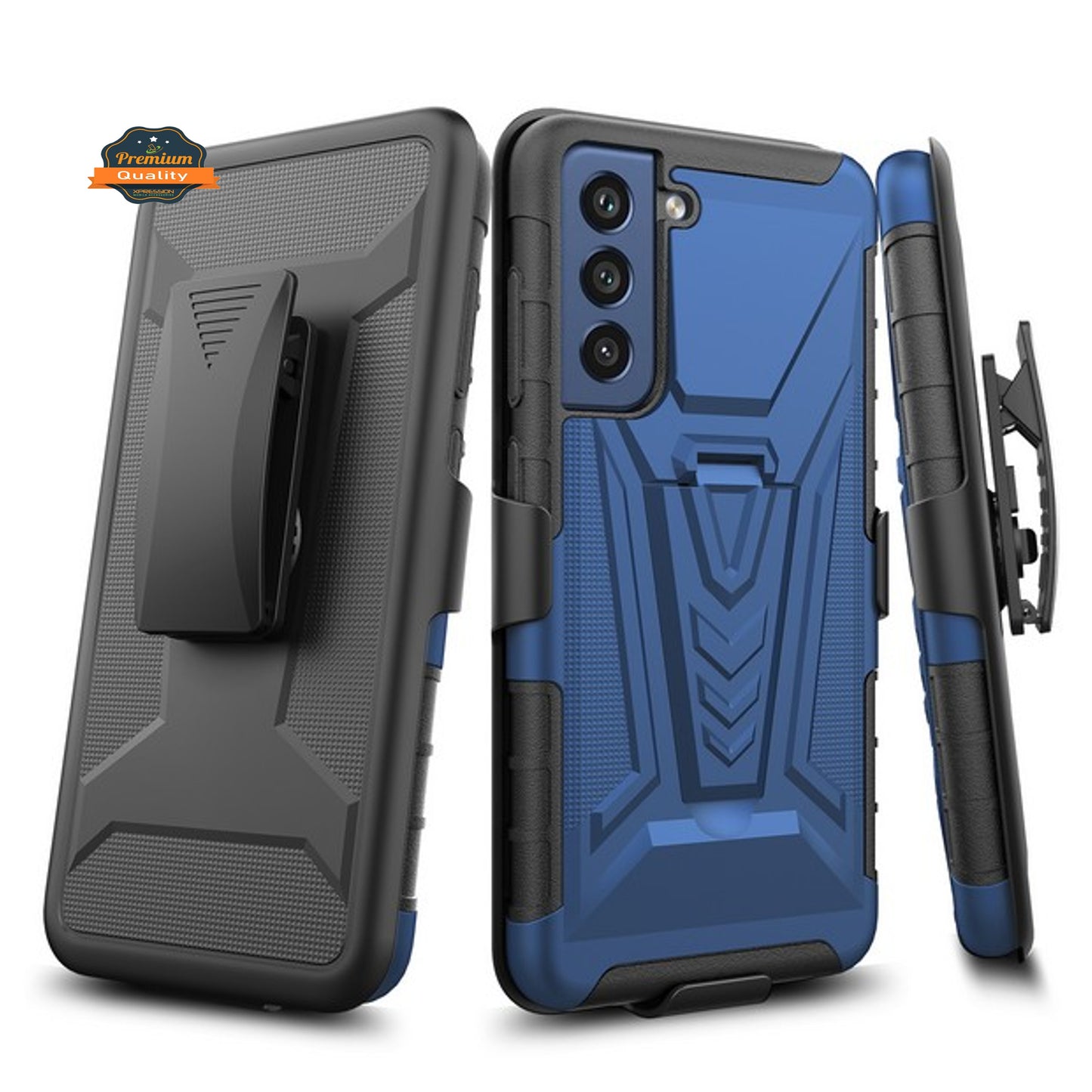 For Samsung Galaxy S22 Ultra Hybrid Armor Kickstand with Swivel Belt Clip Holster Heavy Duty 3in1 Defender Shockproof Phone Case Cover