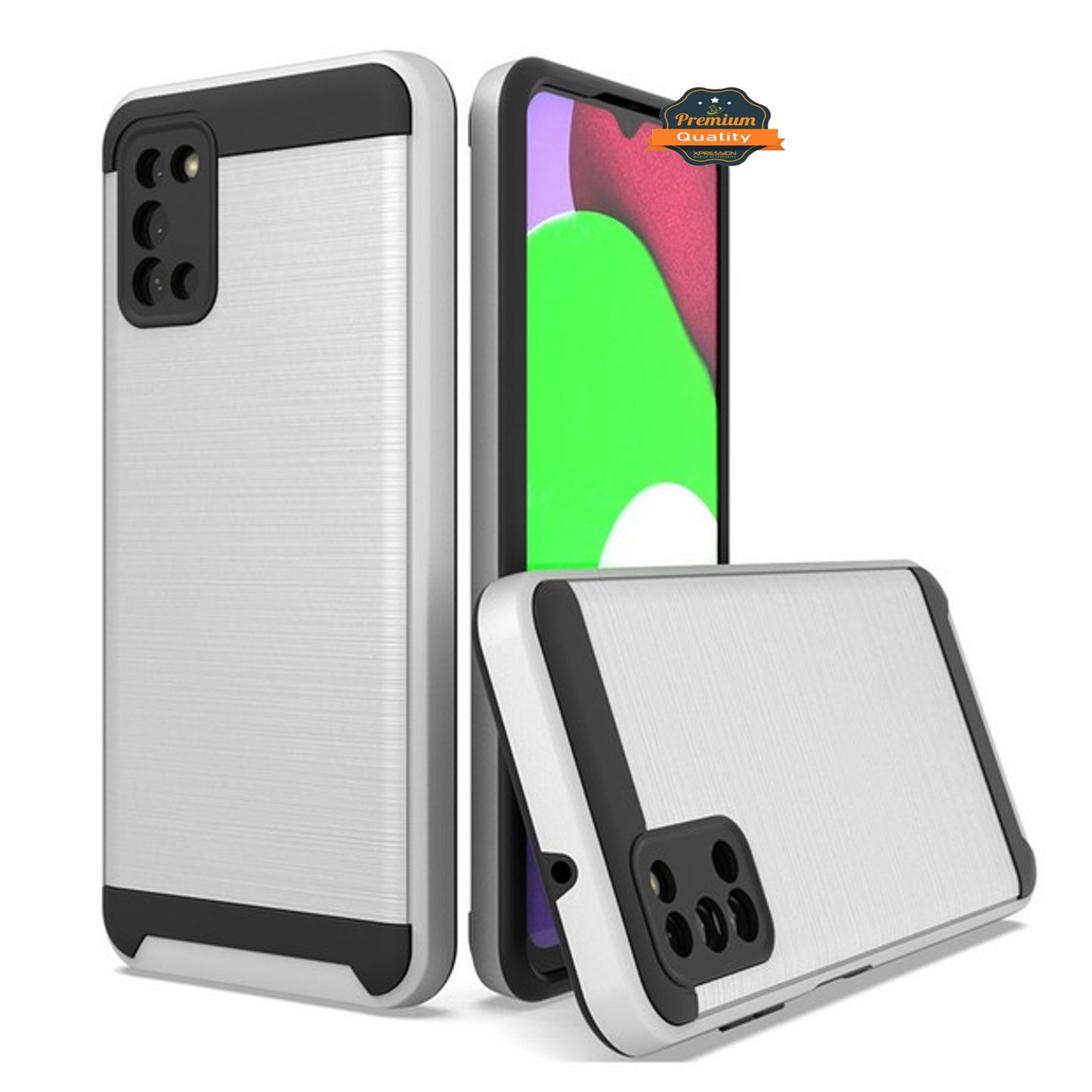 For Motorola Moto G Stylus 5G 2022 Rugged TPU Hard PC Brushed Metal Texture Hybrid Dual Layer Armor Shock Absorbing Phone Case Cover