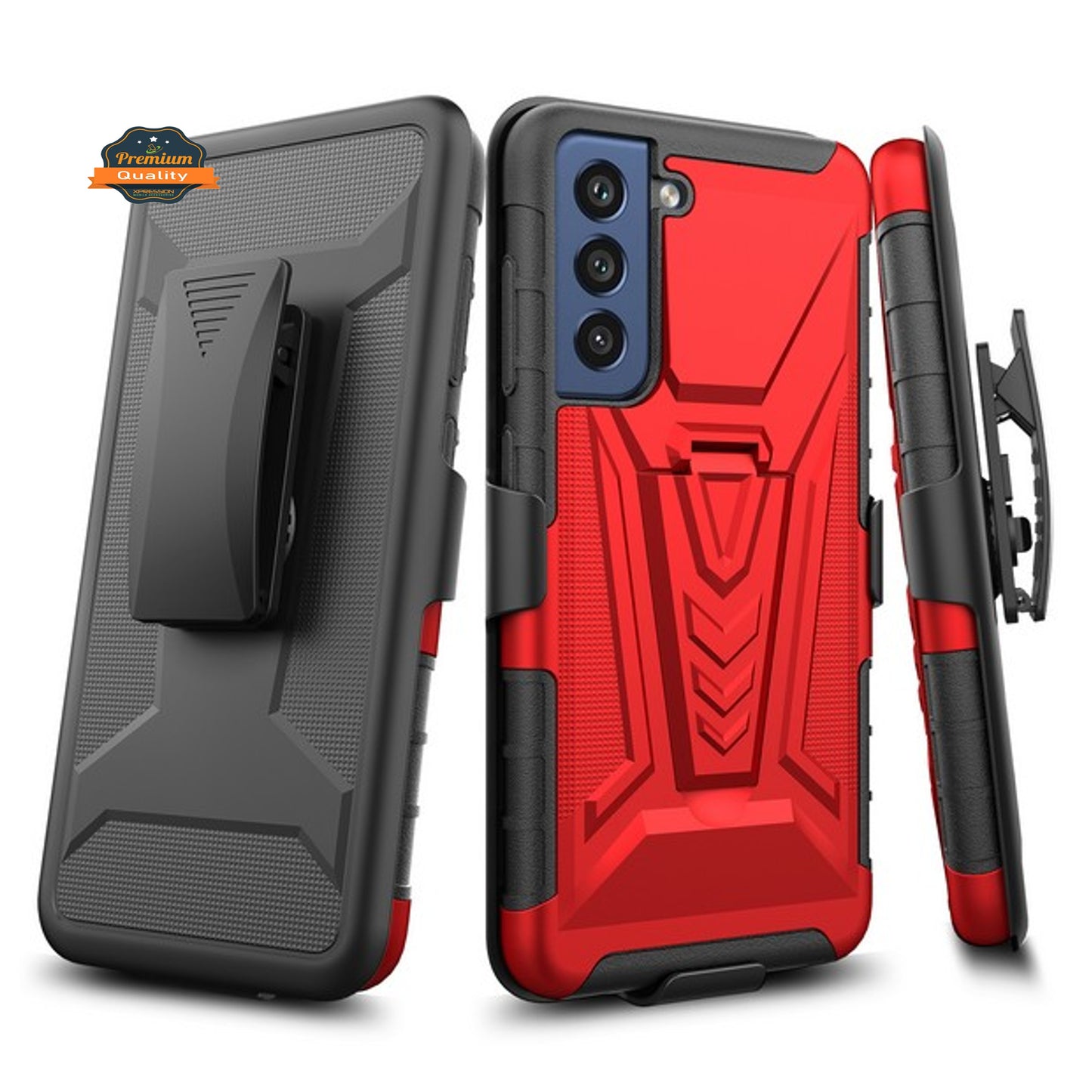 For Samsung Galaxy S22 Plus Hybrid Armor Kickstand with Swivel Belt Clip Holster Heavy Duty Defender Shockproof Rugged Phone Case Cover