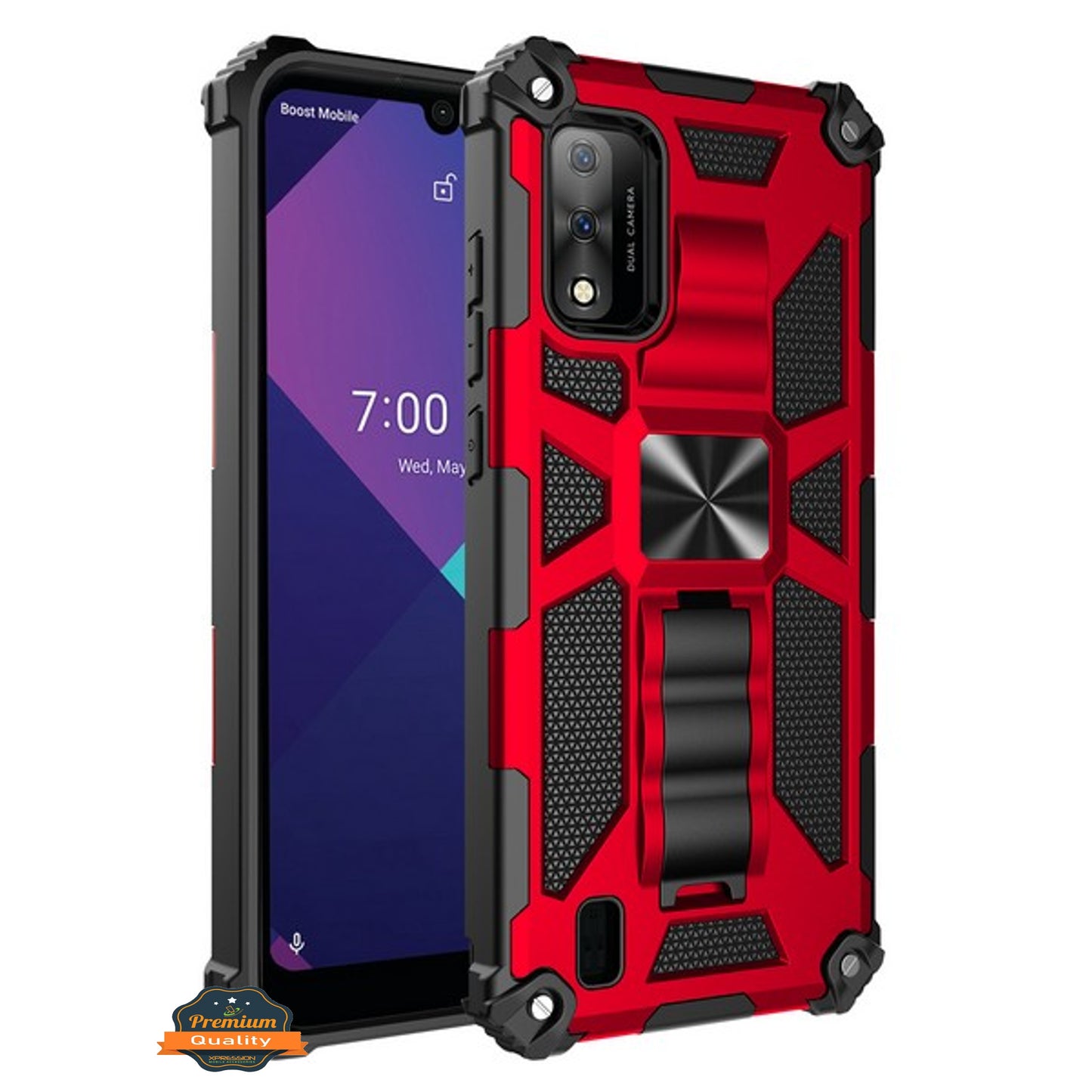 For Samsung Galaxy A71 5G Hybrid Cases Built in Magnetic Kickstand, Military Grade Bumper Heavy Duty Dual Layers Rugged Protective Phone Case Cover