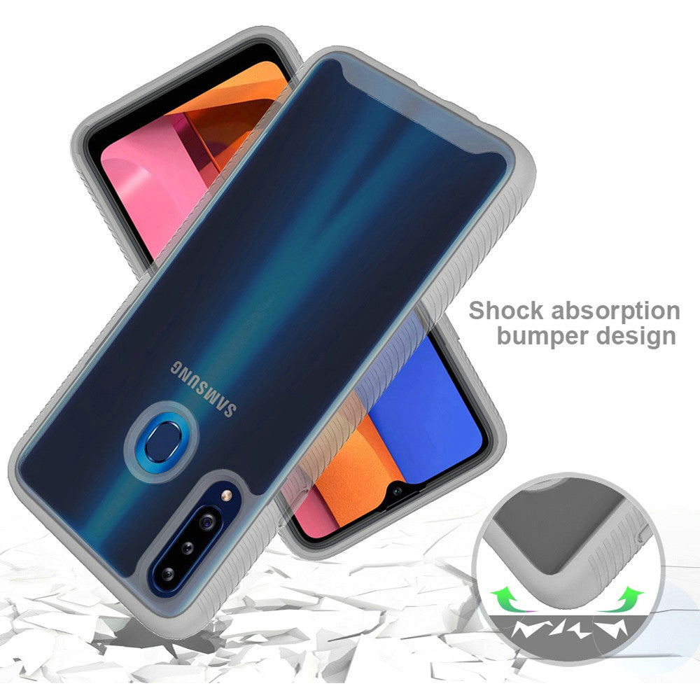 For Samsung Galaxy A02s Clear Dual Layer Rugged Bumper Frame Heavy Duty Hybrid Shockproof Rubber TPU Full Body Defender Phone Case Cover