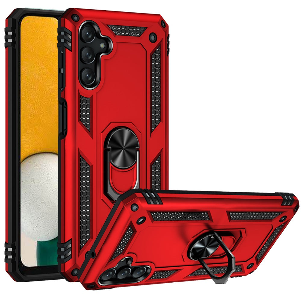 For Samsung Galaxy A13 4G 2022 Military Grade Rugged Dual Layers Shockproof Hybrid Protection with Ring Kickstand Phone Case Cover