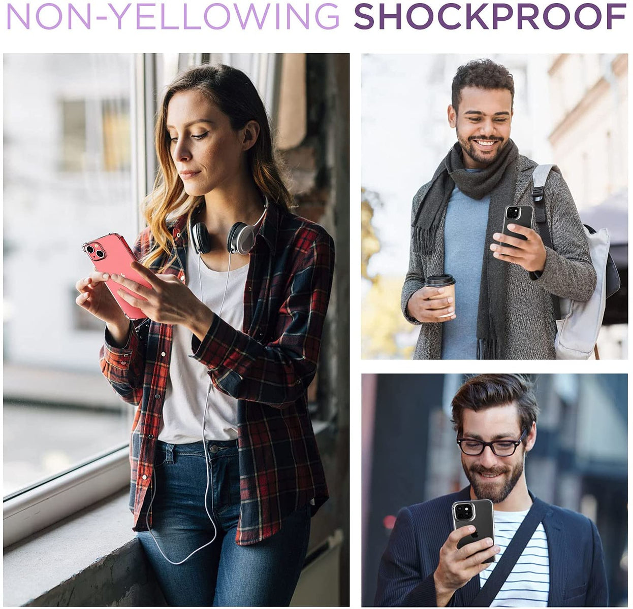 For Apple iPhone 11 (6.1") Transparent Designed Slim Thick Hybrid Hard PC Back and TPU Frame Bumper Protective Matte Black Phone Case Cover