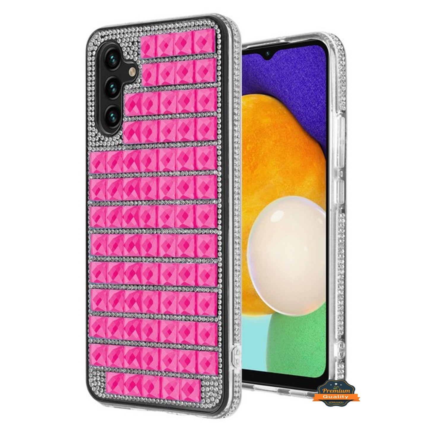 For Samsung Galaxy S22 Ultra Diamonds Sparkle 3D Crystal Glitter Bling Shiny Rhinestone Hybrid Bumper Protective Phone Case Cover