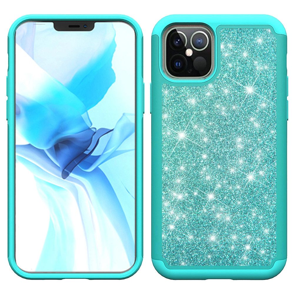 For Apple iPhone 13 Pro Max (6.7") Glitter Sparkle Bling Shinny Hybrid Slim Rhinestone 2 in 1 Hard PC & Soft TPU Rugged Protective Phone Case Cover