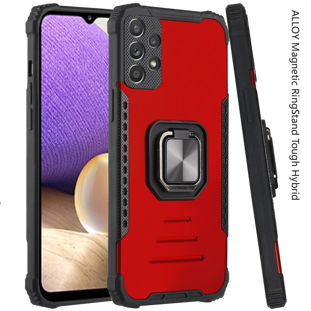 For Samsung Galaxy A32 5G Hybrid with Stand Magnetic Ring Kickstand Bumper Shockproof Armor Heavy Duty Military Grade Hard Phone Case Cover
