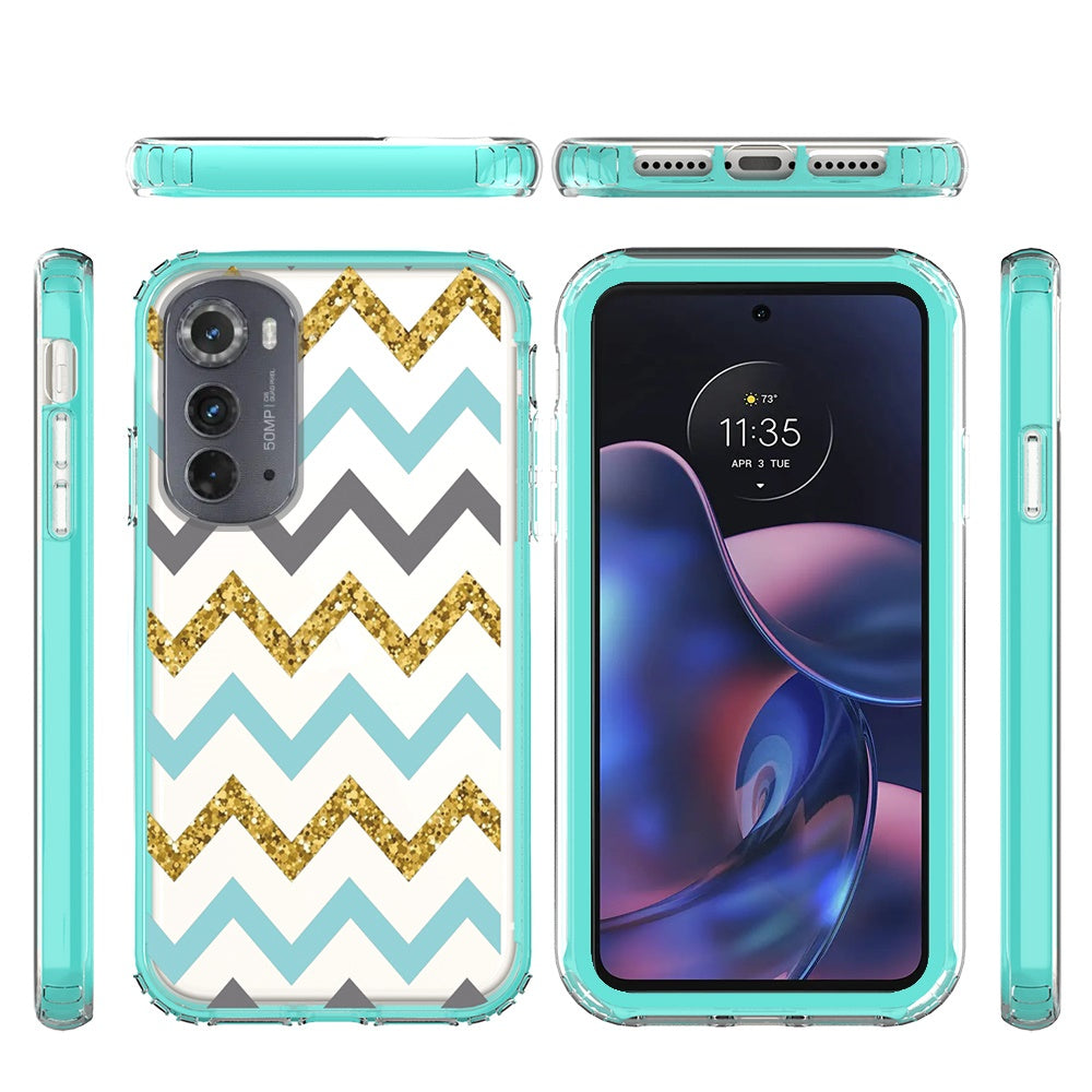 For Motorola Moto Edge 2022 Beautiful Design Hybrid Triple Layer Armor Hard PC TPU Rubber Shockproof Frame Phone Case Cover
