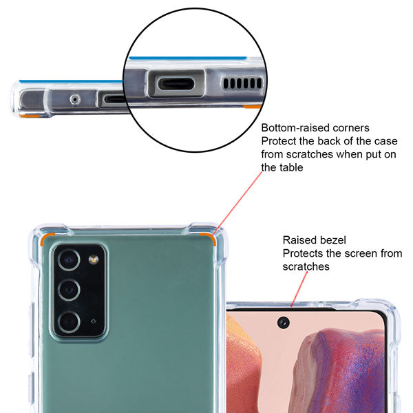 For Samsung Galaxy A51 5G Slim Hybrid Transparent Rubber Gummy Gel Hard PC Silicone Bumper Frame Clear Phone Case Cover