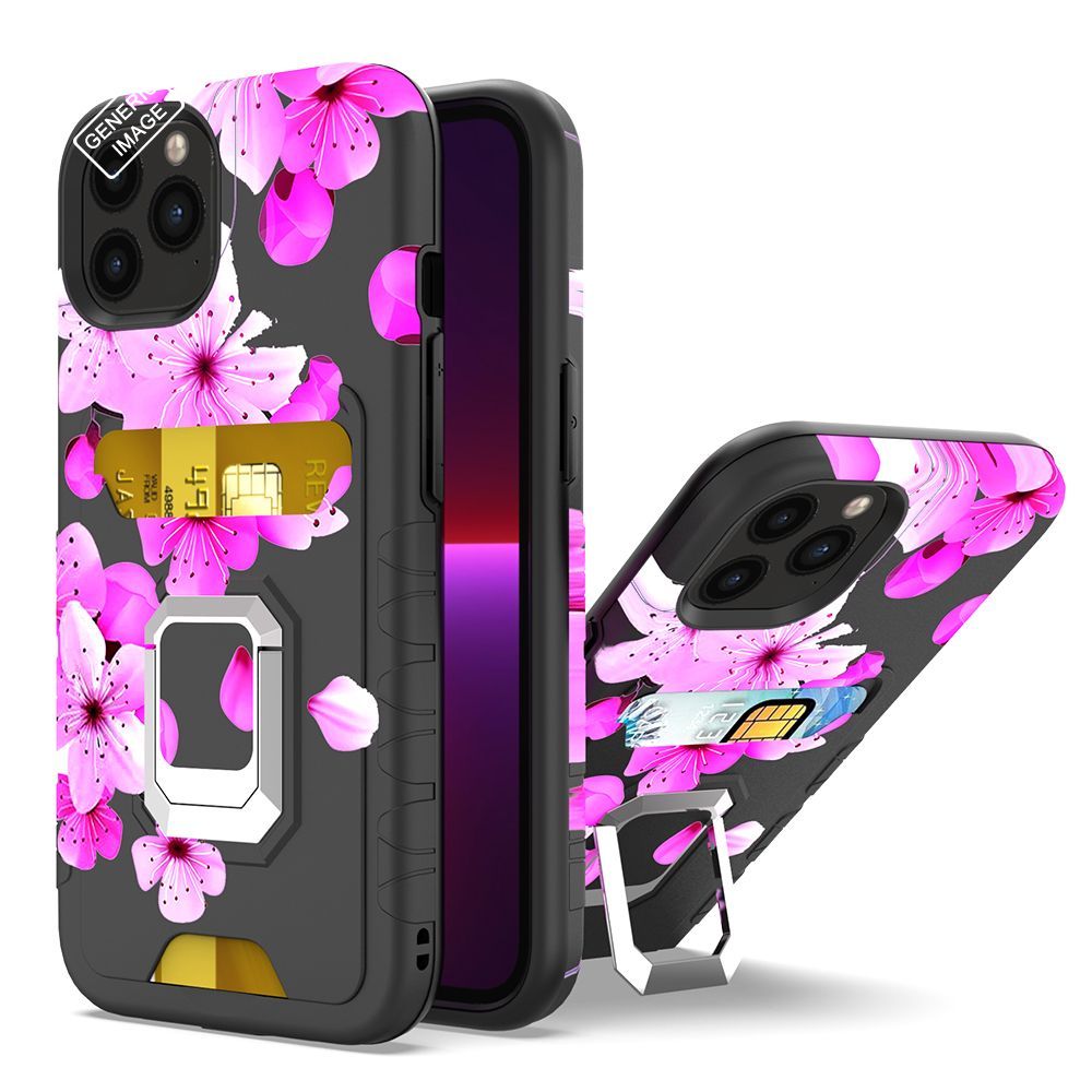 For Cricket Icon 3 (2021) Wallet Case Designed with Credit Card Holder & Magnetic Stand Kickstand Ring Heavy Duty Hybrid Armor Phone Case Cover