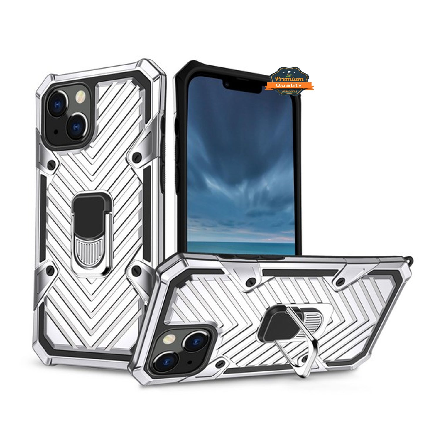 For Apple iPhone 13 Pro Max (6.7") Stand Ring Holder Finger Loop with Magnetic Grip Kickstand Hybrid Shockproof Armor Hard Phone Case Cover