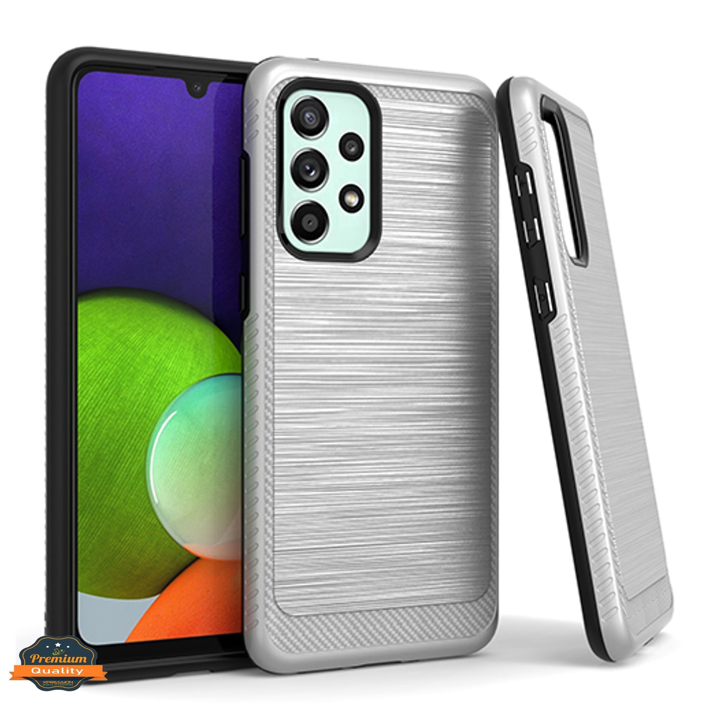 For Samsung Galaxy A53 5G Armor Brushed Texture Rugged Carbon Fiber Design Shockproof Dual Layers Hard PC + TPU Protective Phone Case Cover