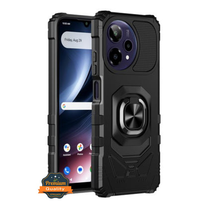 For Cricket Icon Plus 2026 Hybrid Magnetic Car Mount Ring Kickstand Stand Holder Full-Body Armor Protective [Military Grade] Case Cover