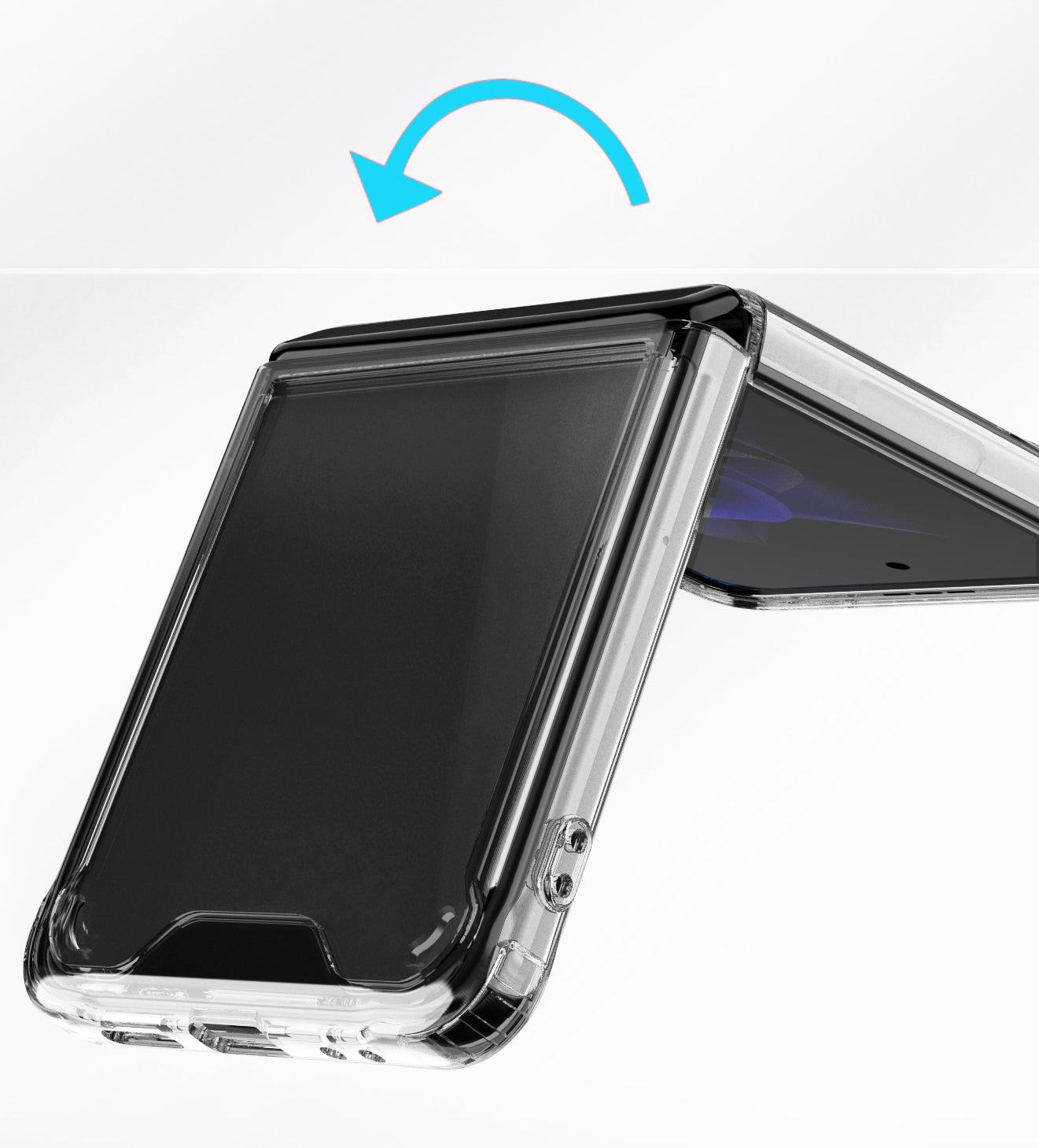 For Samsung Galaxy Z Flip 7 FE Transparent Hybrid Shockproof Hard PC Slim Durable TPU Bumper Protection Case Cover Blue