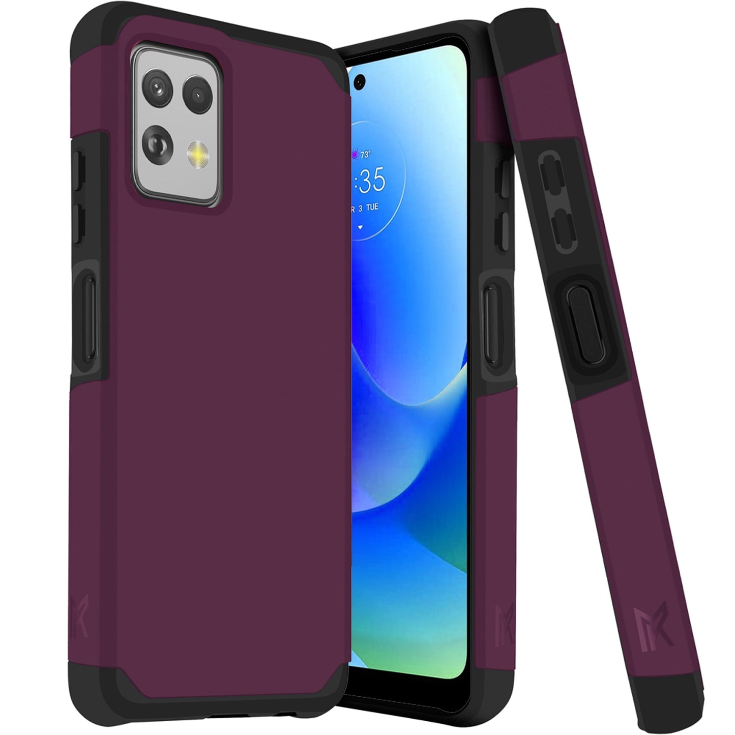 For Motorola Moto G Power 5G 2023 Fashion Graphic Design Hybrid 2in1 Tough Strong Hard PC TPU Frame, Magnet Mount Friendly, Shockproof Protection Case Cover Dark Purple