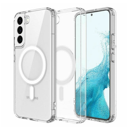 For Samsung Galaxy S25 /S24 Plus + Ultra Magnetic Clear, MagSafe Wireless Charger Compatible, Slim PC + TPU Hybrid Transparent Design Case Cover Clear