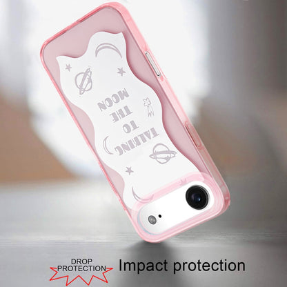 For Apple iPhone 17 AIR Stylish Pattern Fashion IMD Printed Design TPU Double Layer Slim Shockproof with Magnetic Back Case Cover Talking to the moon