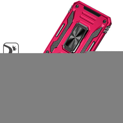 For Samsung Galaxy S25 FE, S25 Fan Edition Tough Hybrid Case with Movable Camera Window & Metal Ring Stand Shockproof Case Cover Dark Purple