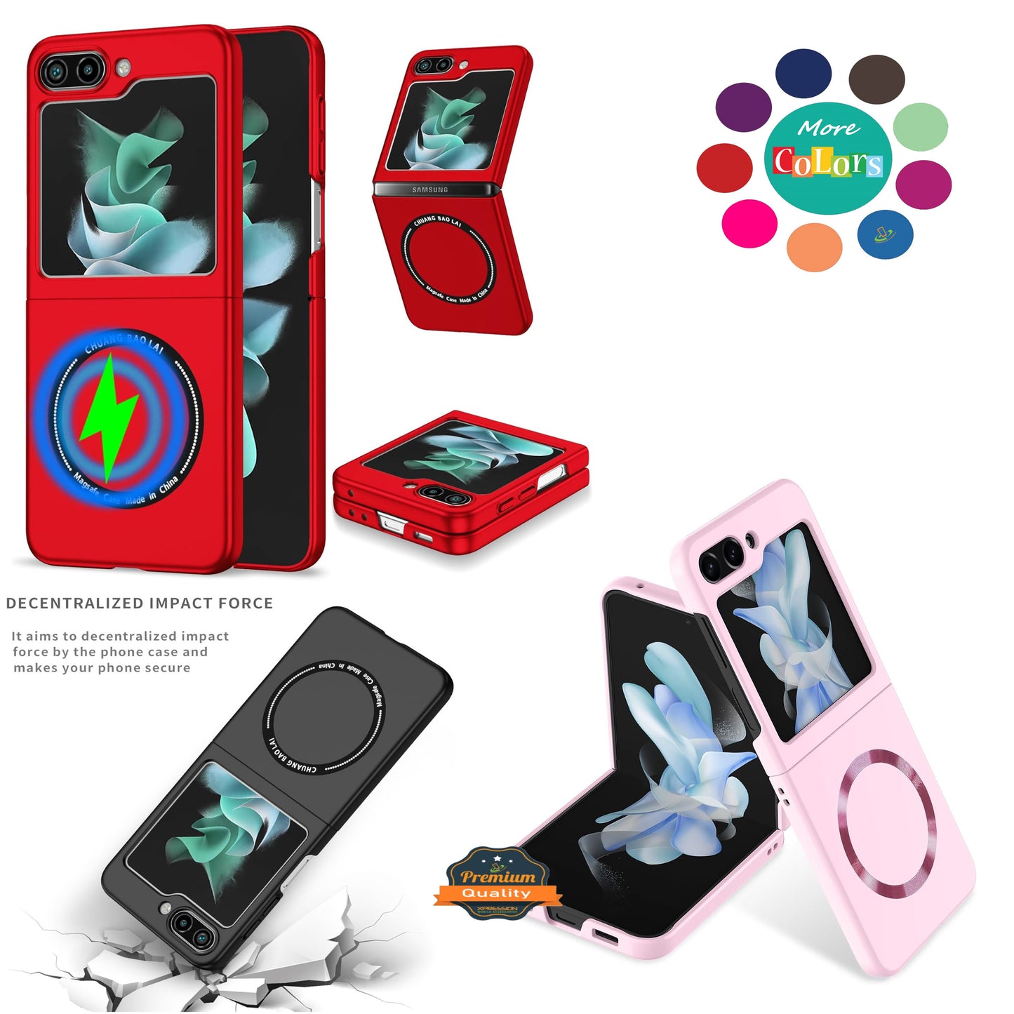 For Samsung Galaxy Z Flip 7 Matte Magnetic Case Supports Fast Wireless Charging, Slim Hybrid TPU Rubber Shockproof Case Cover