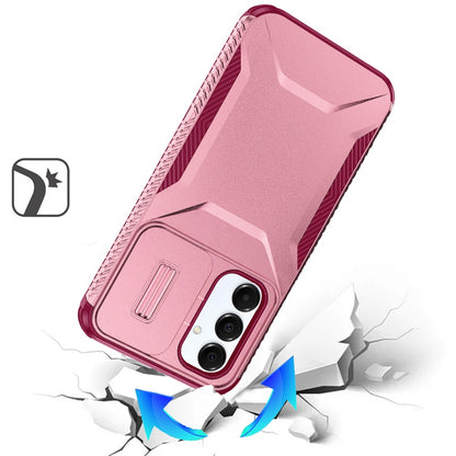 For Samsung Galaxy A17 5G Slim Fit Shockproof Hybrid with Slide Camera Window Covering, Rugged Tpu Silicone Hard PC Bumper Case Cover