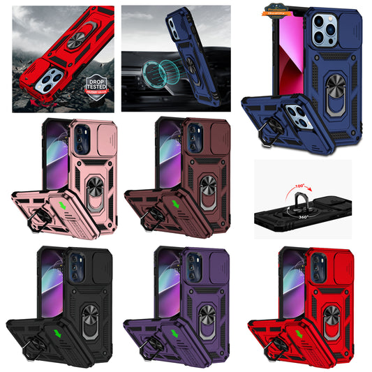 For Google Pixel 10 / 10 Pro Hybrid Ring Shockproof with 360° Rotate Ring Kickstand, Camera Lens Protection, Soft Edge Bumper Case Cover