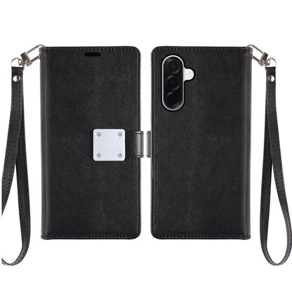 For Samsung Galaxy A37 Wallet Cases PU Leather with Credit Card /ID /Cash Holder Slot Dual Flip Book Pouch, Stand and Strap Case Cover