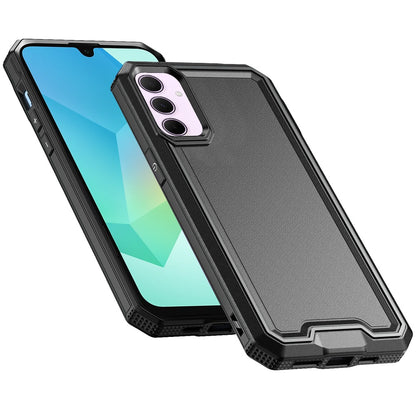 For Samsung Galaxy A16 5G Tough Modern Fused Hybrid Armor Hard PC TPU Rubber Shockproof Drop Protection Impact Case Cover Black