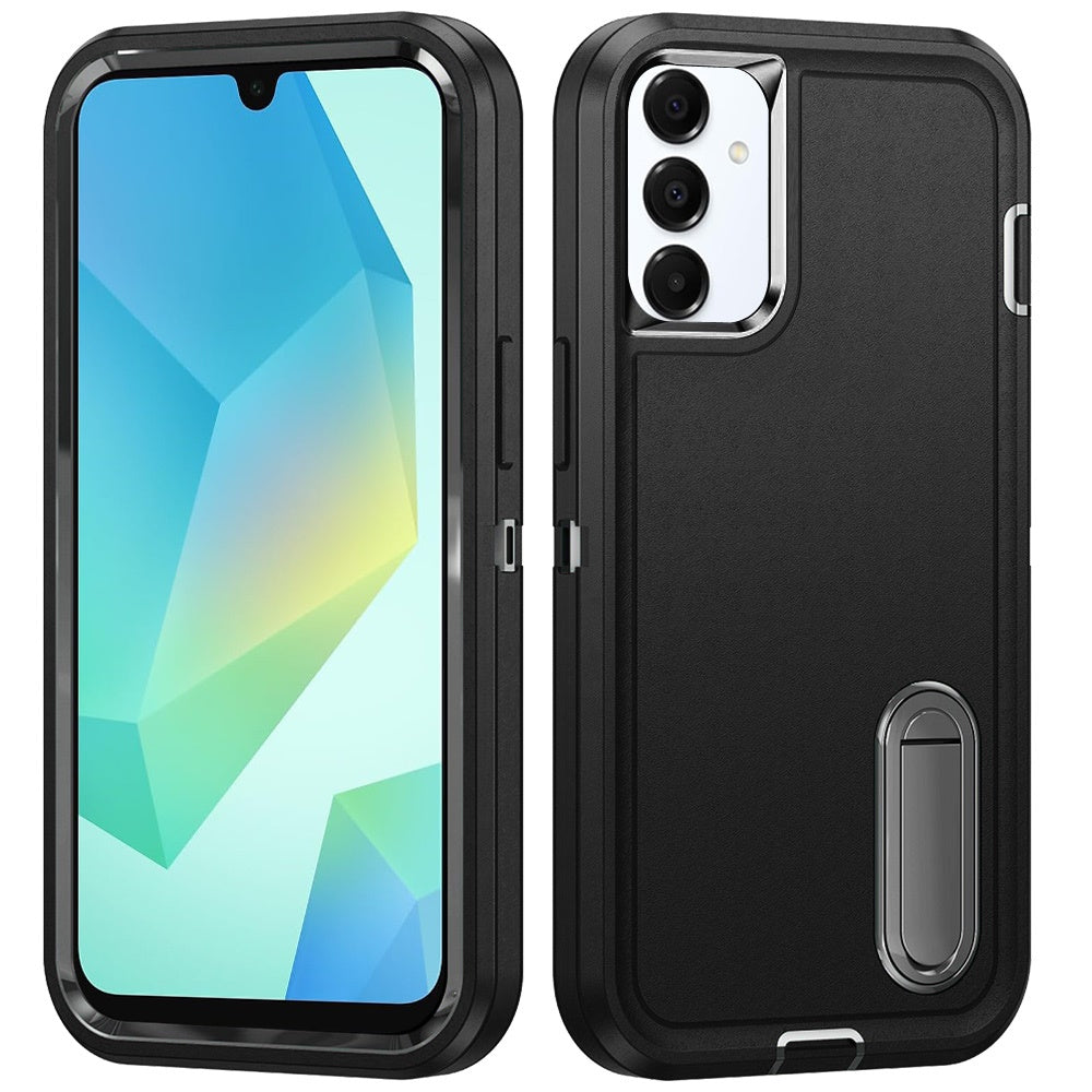 For Samsung Galaxy A16 5G Hybrid Three Layers Protection 3in1 Shockproof with Kickstand Heavy Duty Hard TPU Rubber Anti-Drop Case Cover