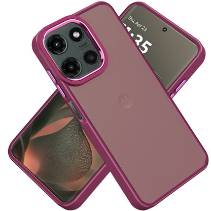 For Motorola Edge 2025 Slim Fit Thin Hybrid,Frosted Matte Polished Acrylic Hard PC with TPU Rubber Frame Case Cover