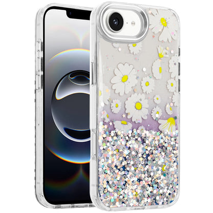 For Apple iPhone 17E /16E Fashion Beautiful Epoxy Design Hybrid Fashion Stylish TPU Protective, Shockproof Hybrid PC Case Cover Yellow Daisy Flower