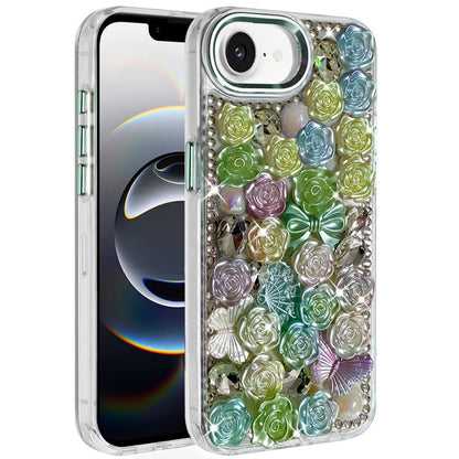For Samsung Galaxy A57 Muti-Color Floral Fashion Bling Crystal 3D Full Diamonds Stones Sparkle Rhinestone Glitter Hybrid Case Cover
