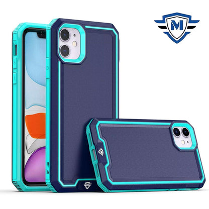 For iPhone 12 / iPhone 12 Pro (6.1") Premium Fused Hybrid Tough Strong Hard PC TPU Rubber Shockproof Drop Protection Impact Case Cover Blue