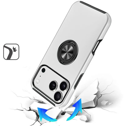 For Apple iPhone 17 Pro Max (6.9") Hybrid 360 Degree Rotatable Metal Invisible Ring Stand Holder Slim Fit Magnetic Car Mount Shockproof Case Cover