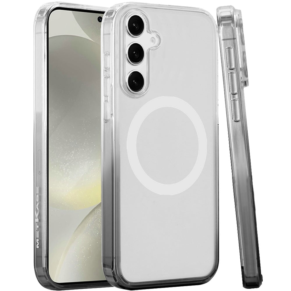For Samsung Galaxy S25+ /S25 Plus /S24+ Plus Transparent Two Tone Gradiant Magnetic Space [Compatible with Magsafe] Hybrid Shockproof Protective Case Cover