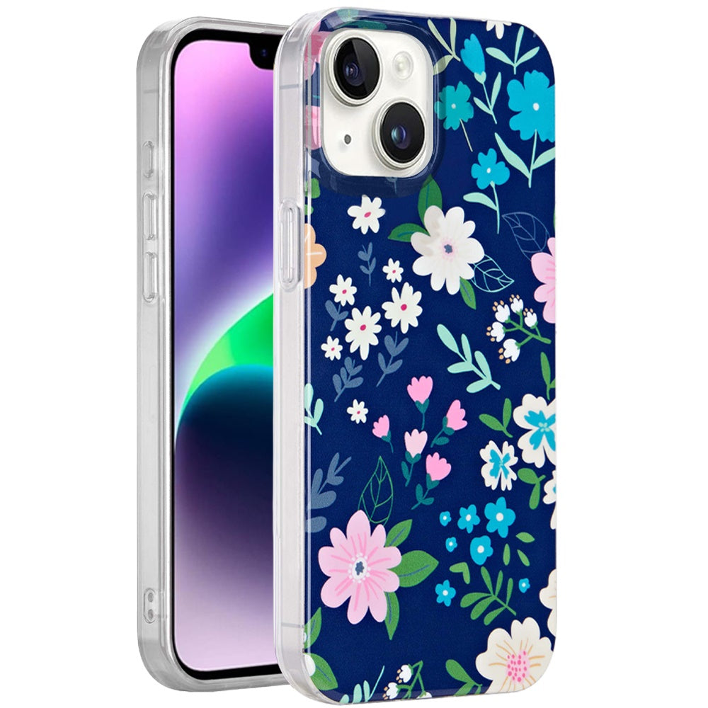 For Apple iPhone 14 /13 Fashion Layer Design Slim IMD TPU Protective, Shockproof Hybrid Stylish Durable Hard PC Case Cover