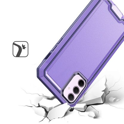 For Samsung Galaxy A16 5G Tough Modern Fused Hybrid Armor Hard PC + TPU Rubber Shockproof Drop Impact Protection Case Cover Purple