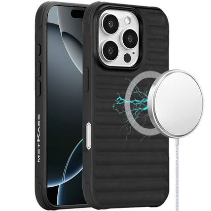 For Apple iPhone 16 Plus (6.7") Pattern Design Magnetic Chrome Hybrid Compatible with Magsafe Dual Layer Shockproof TPU Hard PC Back Case Cover