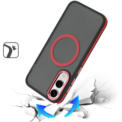 For Samsung Galaxy S25 EDGE Frosted Translucent Back Hybrid Case with Magnetic Circle; MagSafe Compatible, Military Grade Shockproof, Slim Design Case Cover