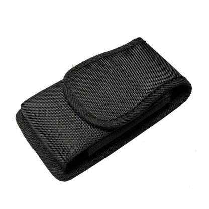 For Apple iPhone 16 Pro (6.3") Pouch Case Universal Vertical Canvas Built in Credit Card ID Slot and Belt Clip Loop Holster Cell Phone Holder Cover [Black]