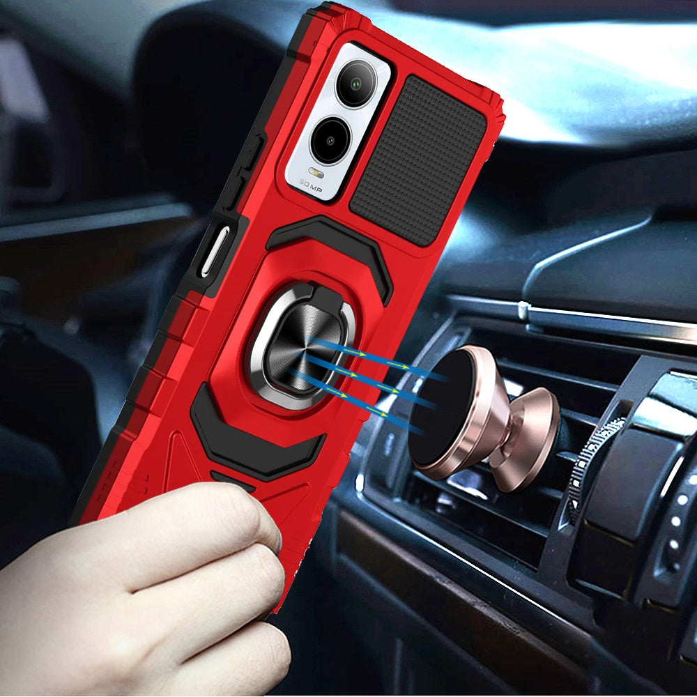 For Samsung Galaxy A57 Hybrid Dual Layer with 360° Rotate Magnetic Ring Stand Holder Kickstand TPU Rugged PC Shockproof Case Cover