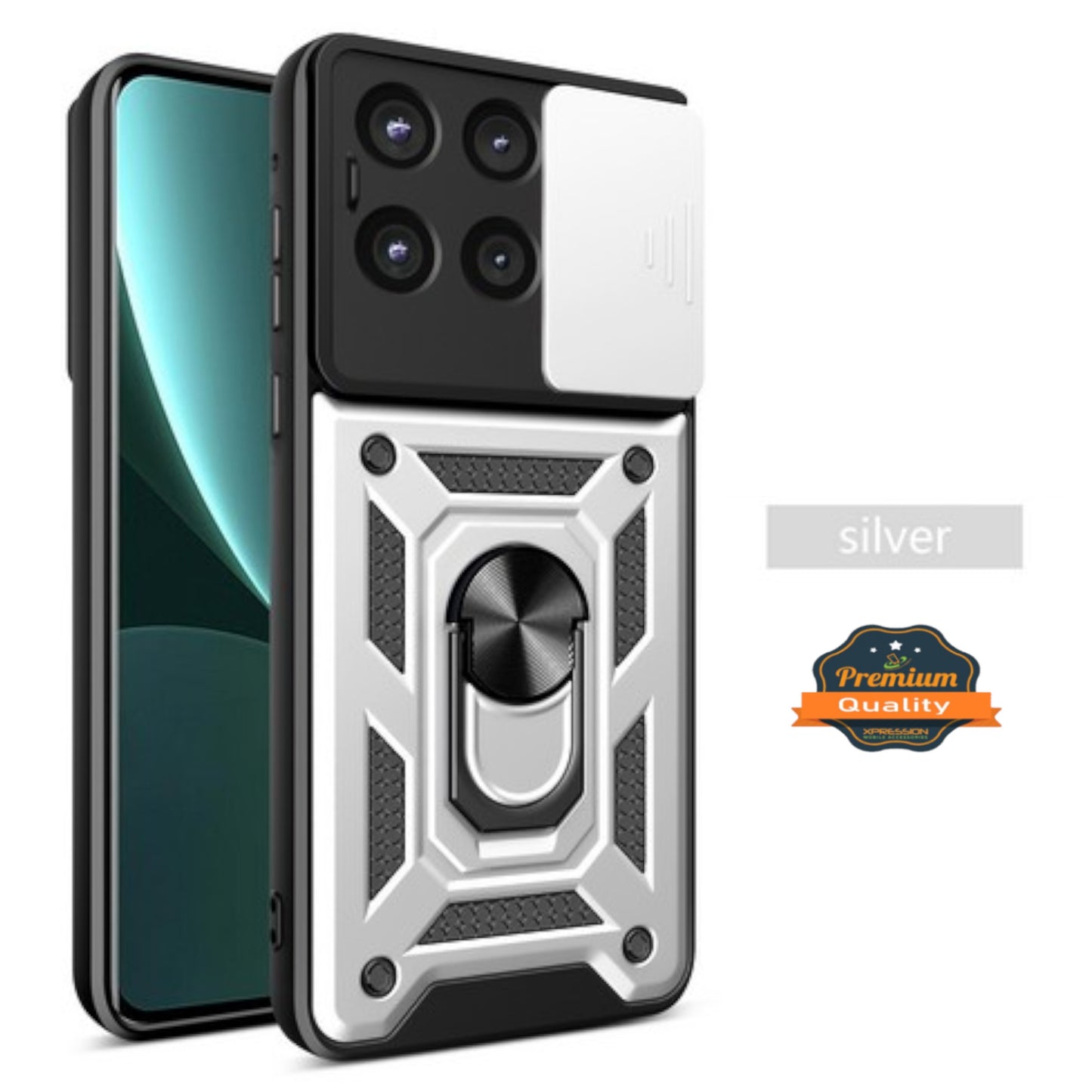 For Motorola Moto G Stylus 5G 2025 Hybrid Shockproof, Built-in Sliding Camera Lens Protection with Magnetic Finger Ring Stand Holder Case Cover