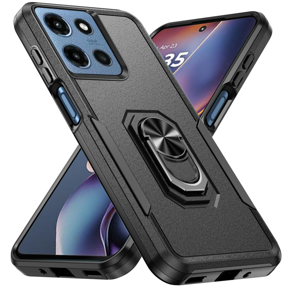 For Samsung Galaxy A17 5G Hybrid Rugged Tough 2in1 Drop-Proof Protection Military Grade Armor with Metal Ring Stand Case Cover