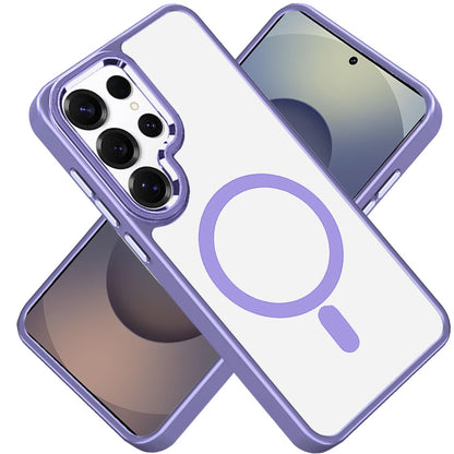 For Samsung Galaxy S25 Ultra MagSafe Compatible Transparent Greatest Clear Acrylic with Color Frame Thick Hybrid TPU Hard Case Cover