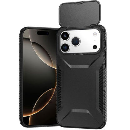 For Apple iPhone 17 Pro Max (6.9") Slim Fit Shockproof Hybrid with Slide Camera Window Covering, Rugged Tpu Silicone Hard PC Bumper Case Cover