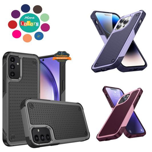 For Apple iPhone 15 Pro (6.1") Shockproof Non-Slip Textured Heavy Duty Rugged TPU Drop Military Protection Bumper  Phone Case Cover