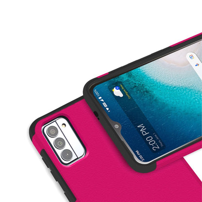 For Cricket Outlast 5G (2024) Tough Shock Absorption Hybrid Dual Layer Hard PC TPU Rubber with Screen Protector Tempered Glass Case Cover