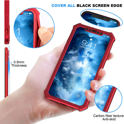 For TCL 60 XE NXTPAPER Full-Body Dual Layer Hybrid Case Slim, Drop-Proof TPU Hard PC, Durable Corner Front Bumper Protector Case Cover Red