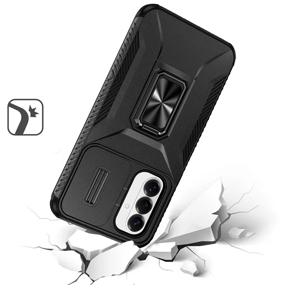 For Samsung Galaxy S26 Case, Camera Cover with Magnetic Rotation Ring Stand, Military Grade Hybrid Hard TPU Shockproof Case Cover