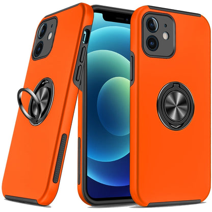 For iPhone 12 / iPhone 12 Pro (6.1") Hybrid 360 Degree Rotatable Metal Invisible Ring Stand Holder Slim Fit Magnetic Car Mount Shockproof Case Cover