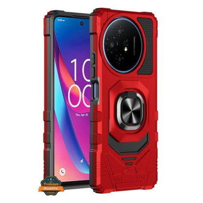 For TCL 60 XE NXTPAPER Hybrid Magnetic Car Mount Ring Kickstand Stand Holder Full-Body Armor Protective [Military Grade] Case Cover